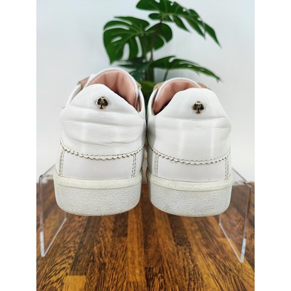 Kate Spade Women's Everhart Floral Leather Embroidered White Sneakers Size 6.5M - Picture 3 of 10